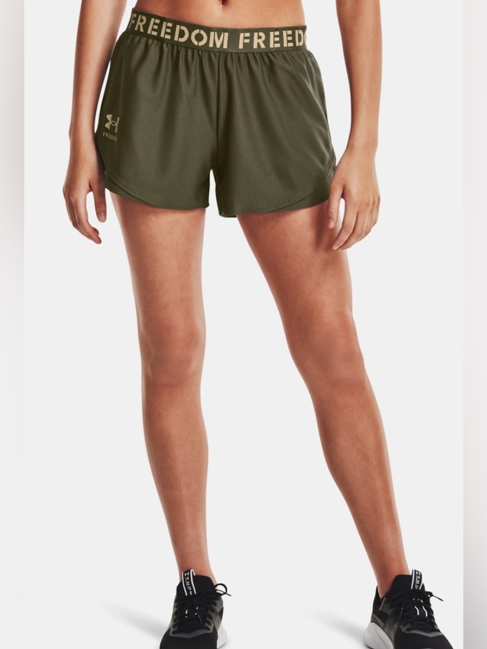 Under Armour UA Freedom Play Up Shorts Women’s Large Olive Green Loose Fit